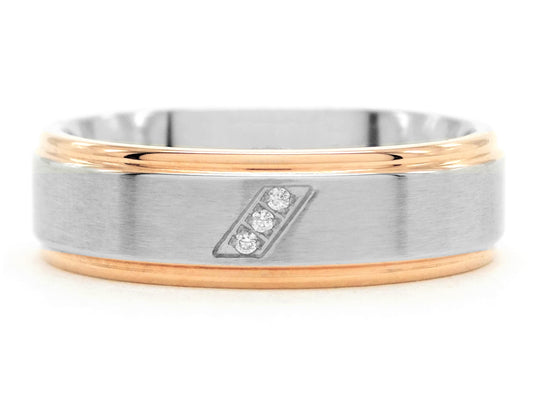 Stainless steel rose gold band ring MAIN