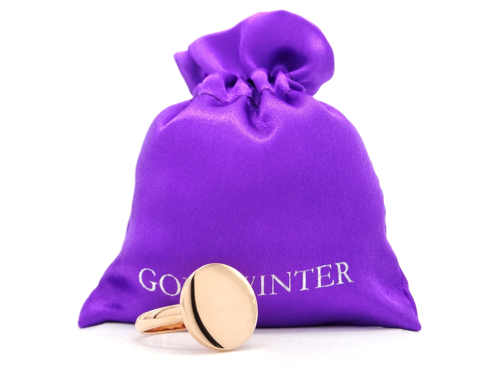 Rose gold plain signet ring GIFT BAG