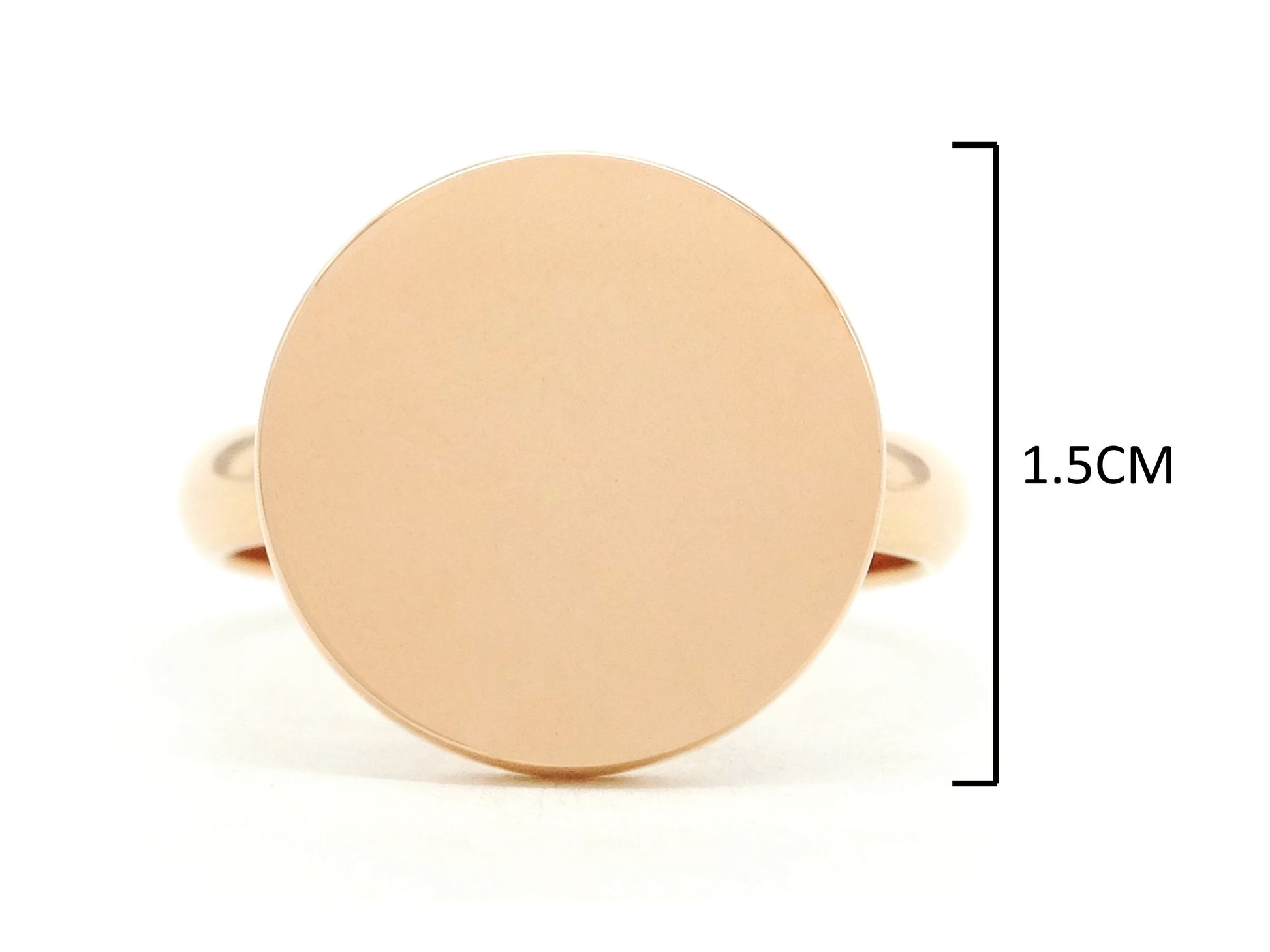 Rose gold plain signet ring MEASUREMENT