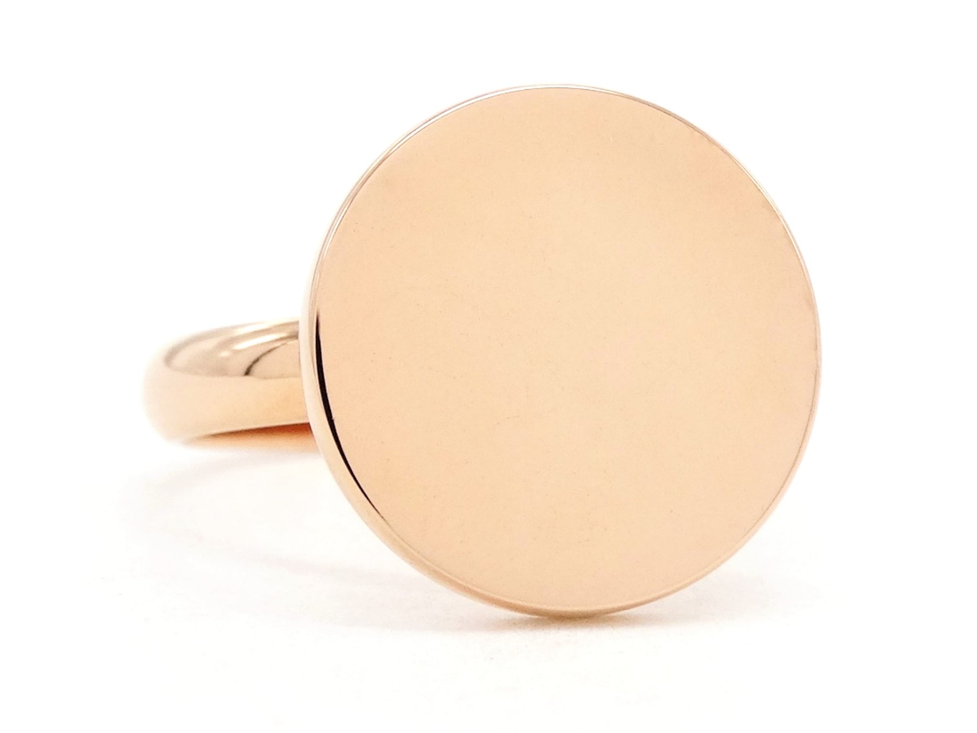 Rose gold plain signet ring SIDE