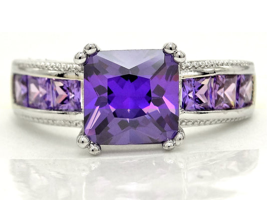 Purple princess silver ring MAIN