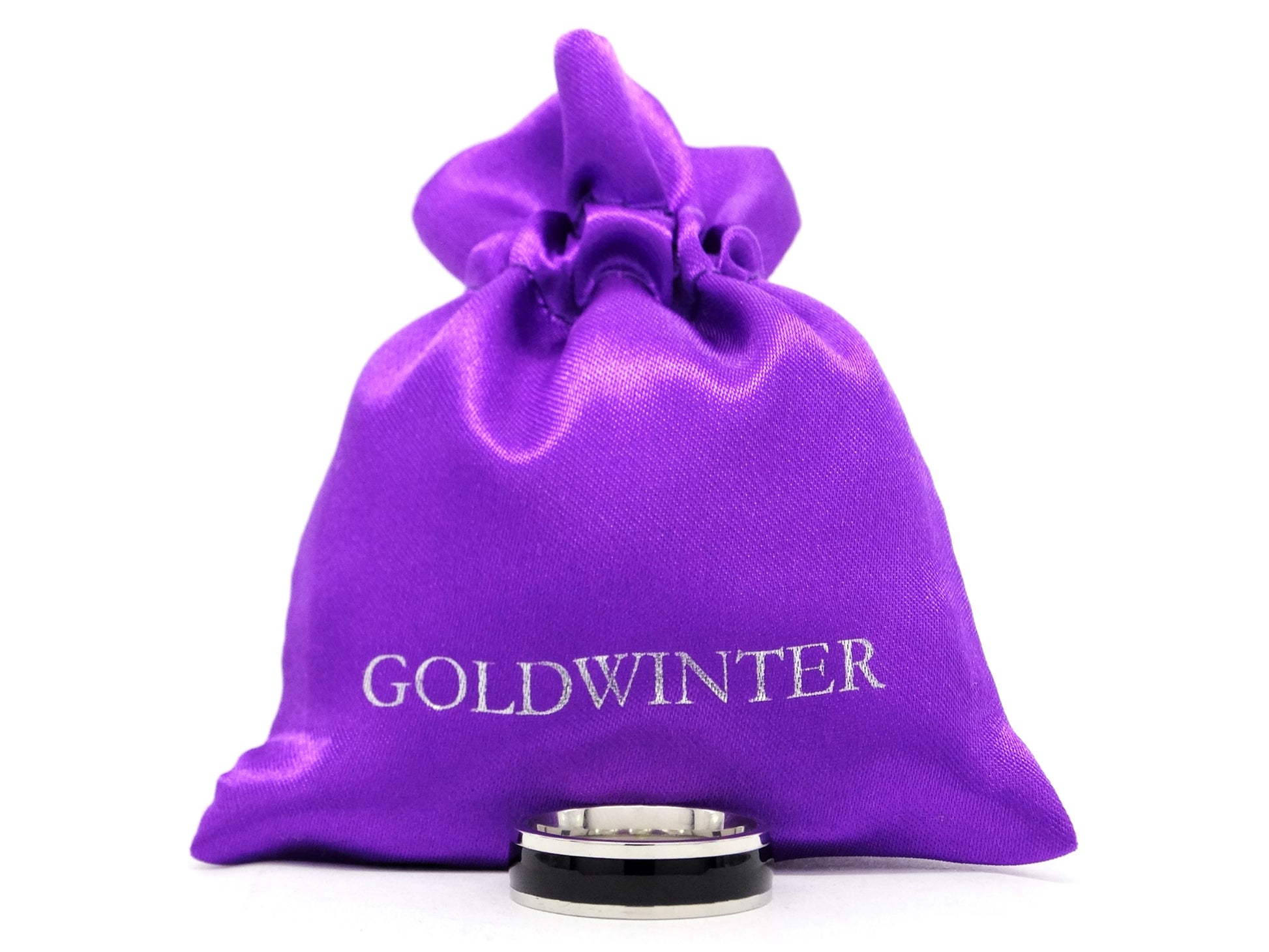Black stainless steel band ring GIFT BAG
