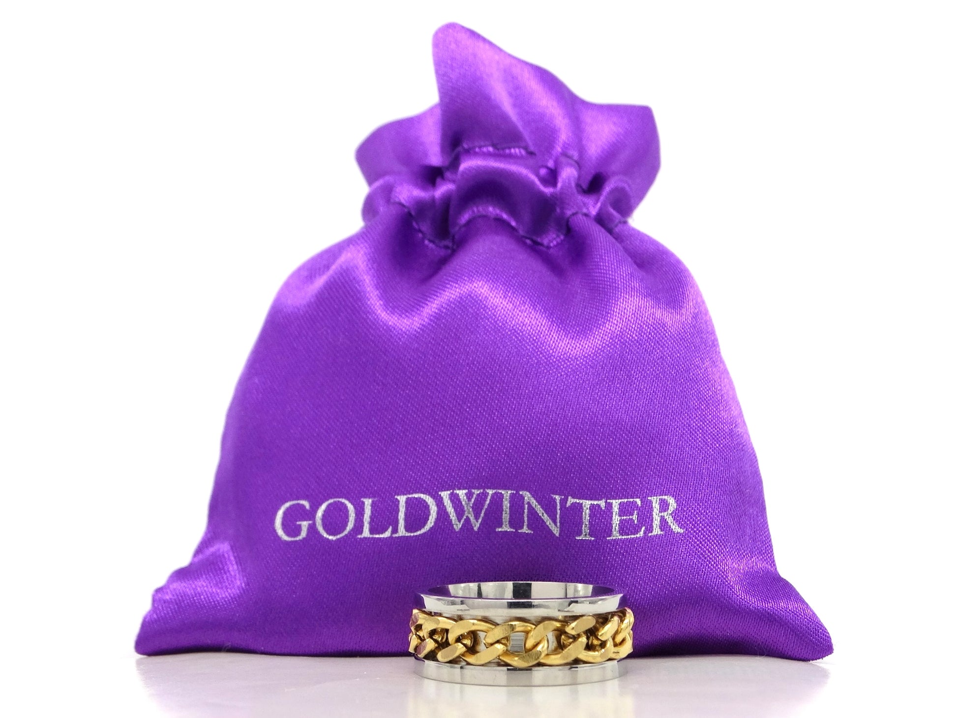 Stainless steel gold chain ring GIFT BAG