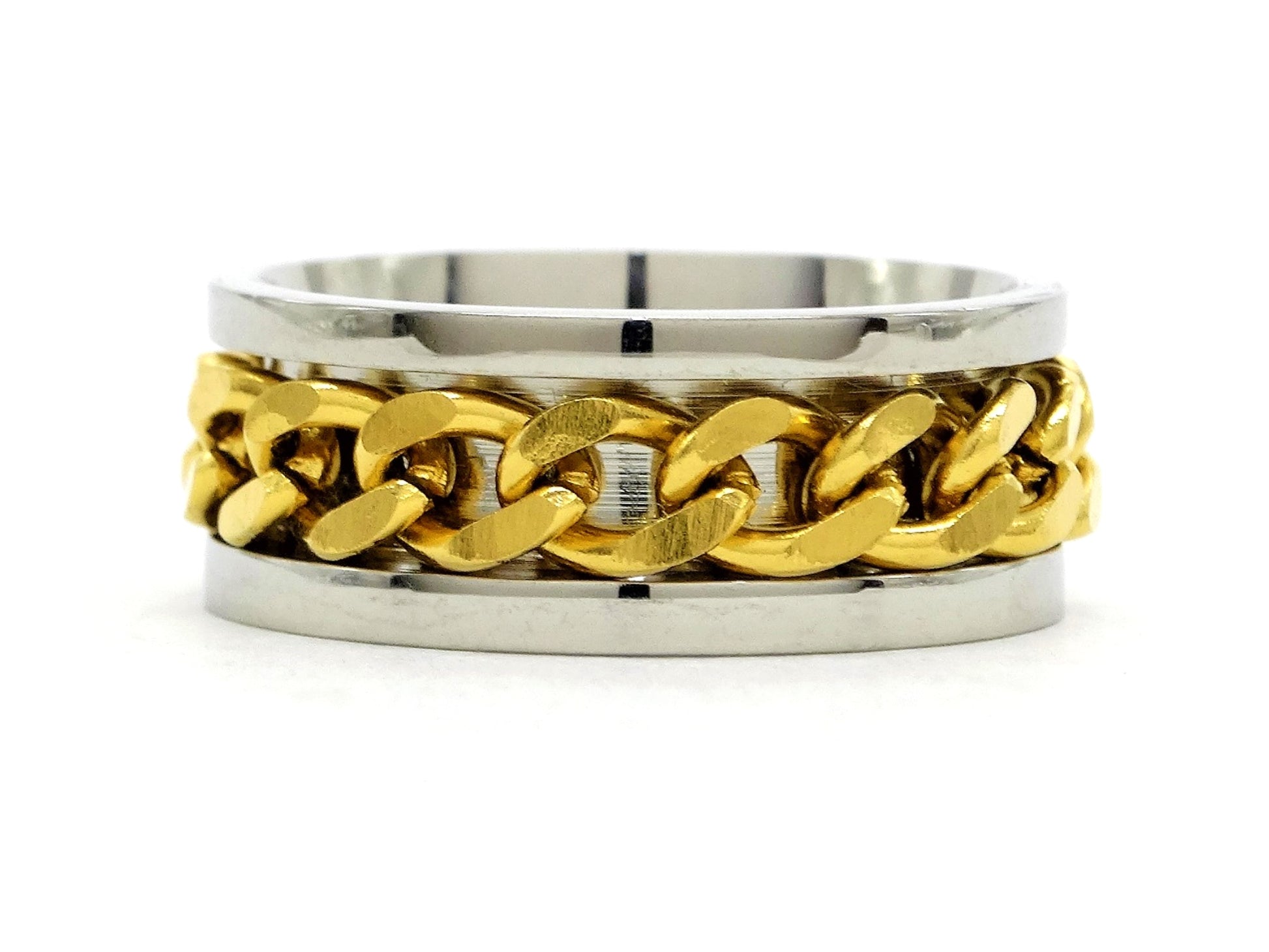 Stainless steel gold chain ring MAIN