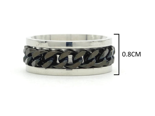 Stainless steel black chain ring MEASUREMENT