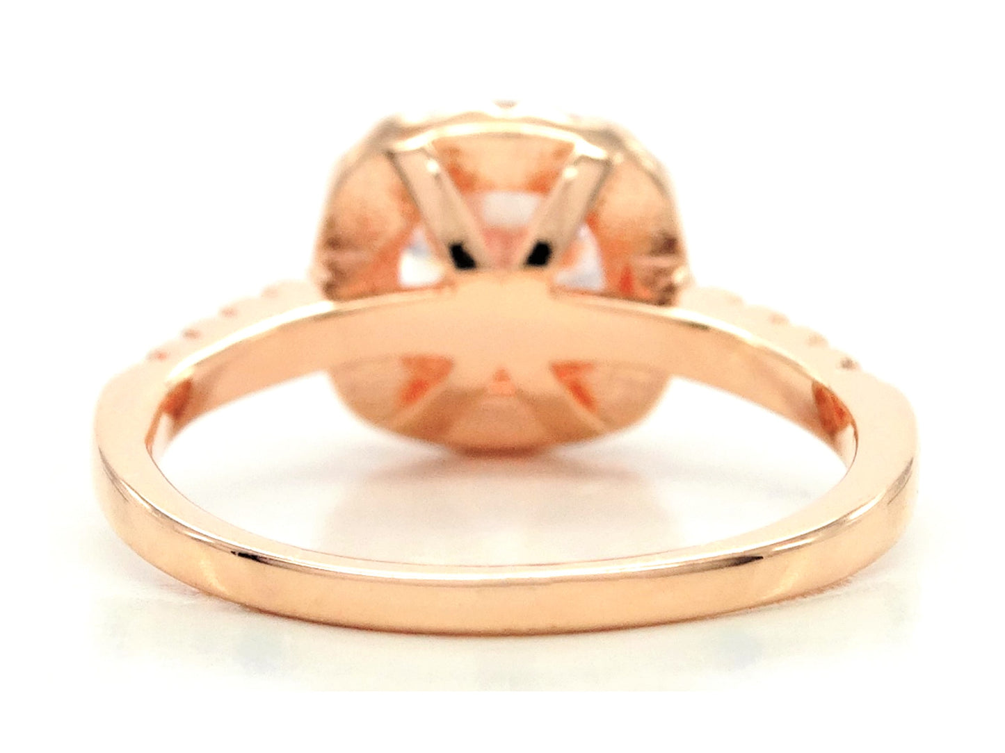 Rose gold round gems classic ring BACK