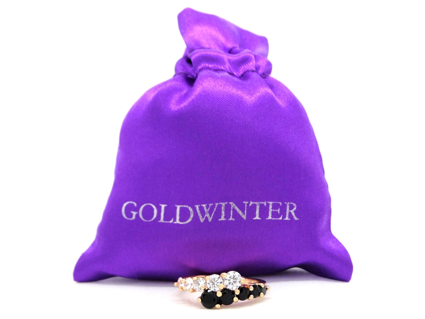 Gold white and black gem ring GIFT BAG