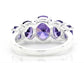 Purple oval gems silver ring BACK