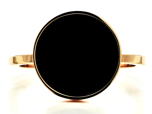Rose gold black signet ring MAIN