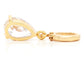 Clear raindrop gem gold earrings BACK
