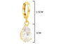 Clear raindrop gem gold earrings MEASUREMENT