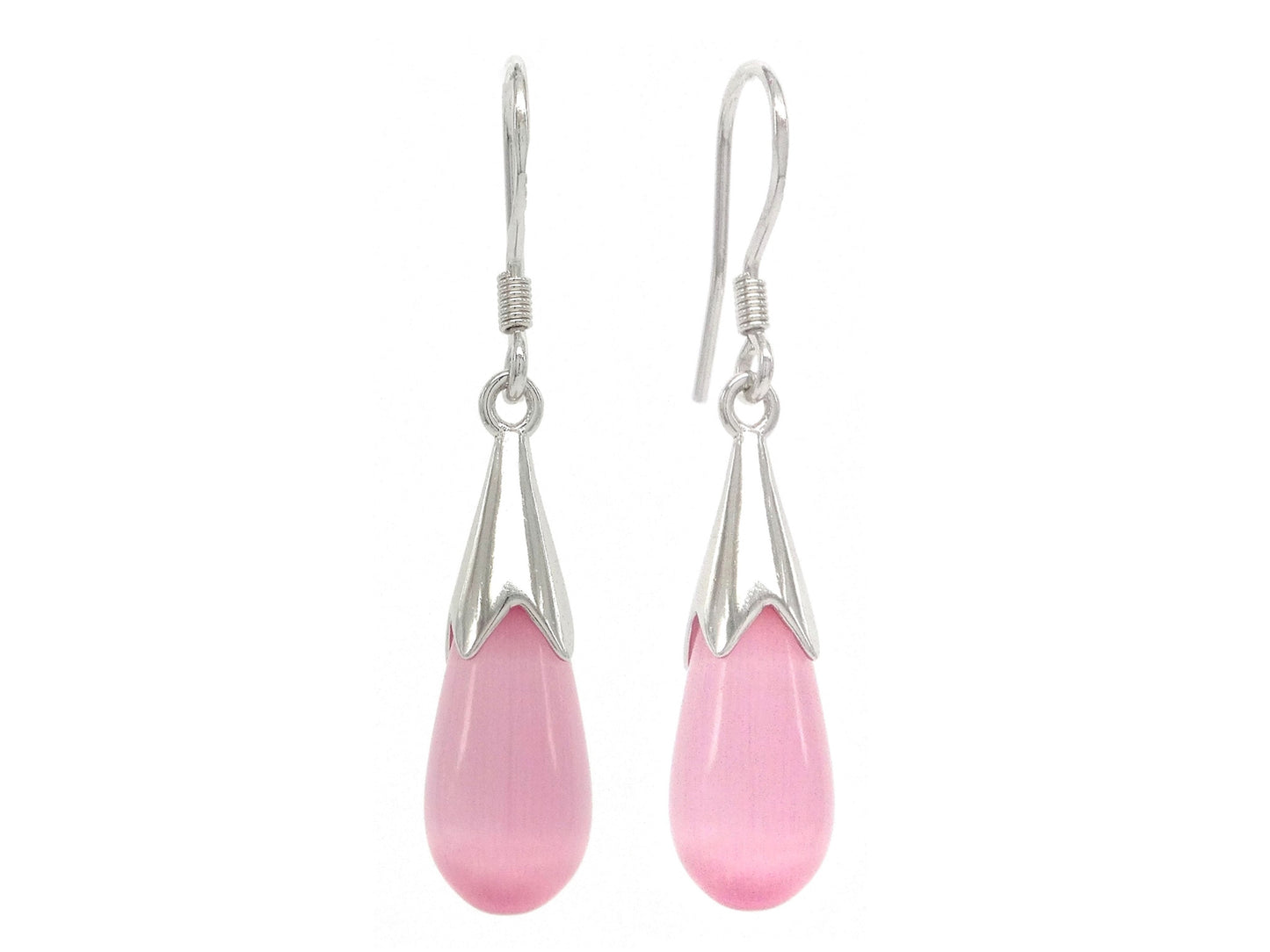 Pink moonstone fall earrings