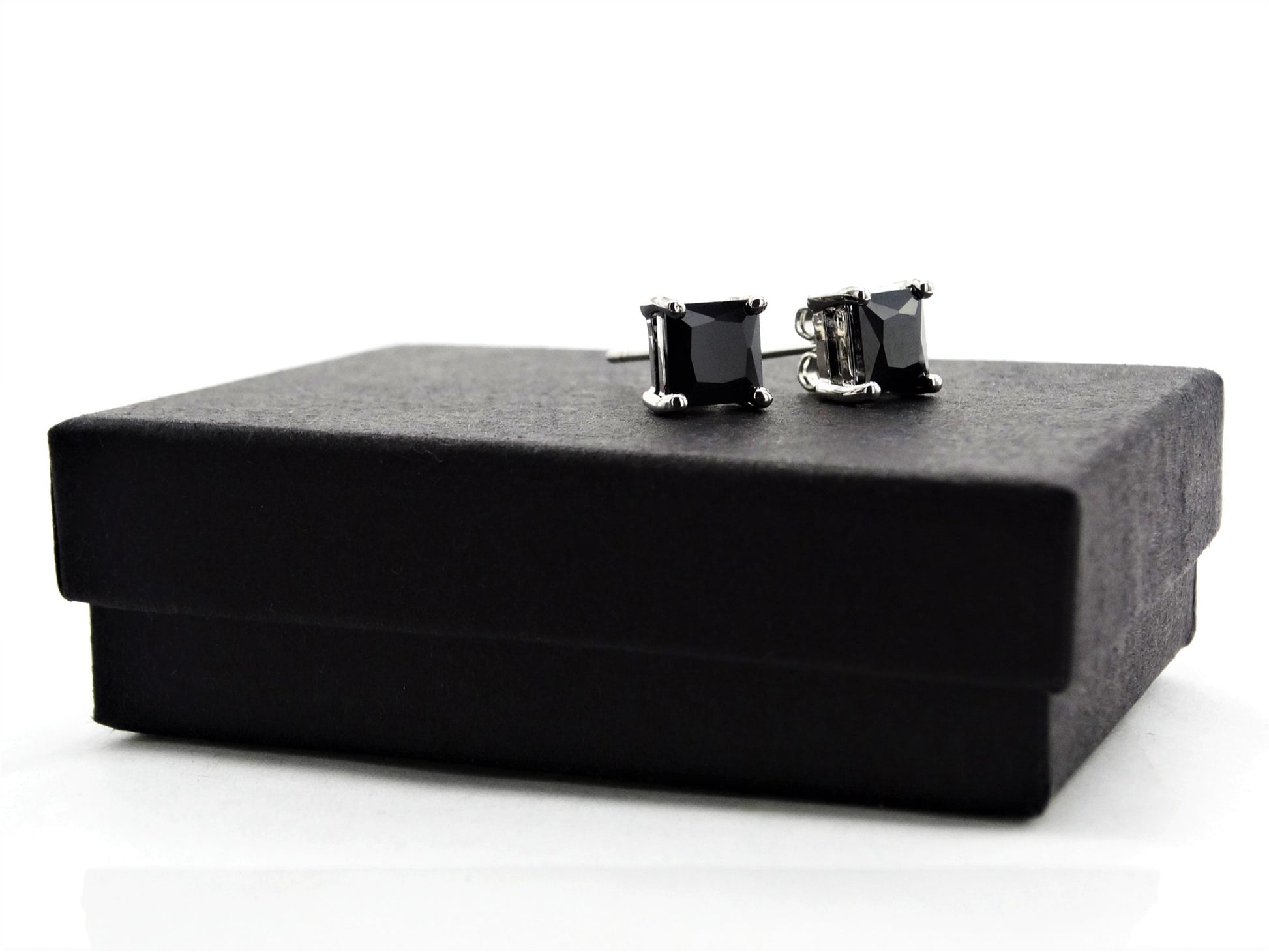 Black moonstone princess earrings GIFT BOX