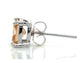 Citrine princess gem silver earrings SIDE