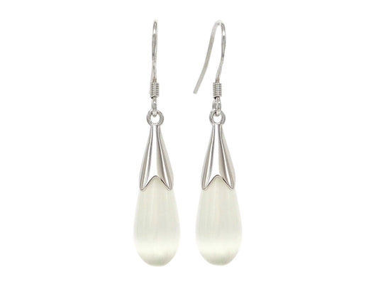 White moonstone fall earrings