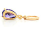 Gold purple raindrop amethyst type earrings BACK