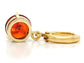 Yellow gold red round gem necklace and earrings BACK
