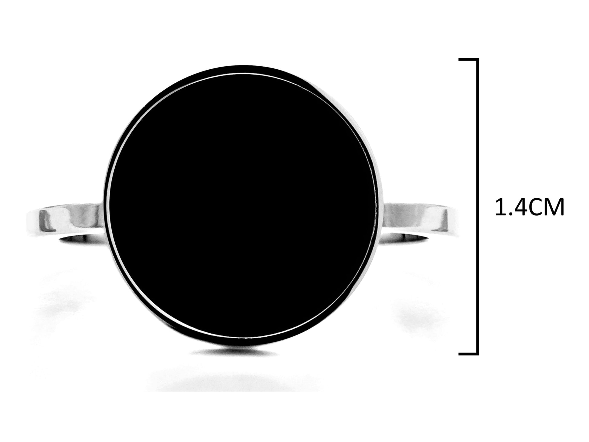 White gold black signet ring MEASUREMENT