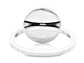 White gold black signet ring BACK