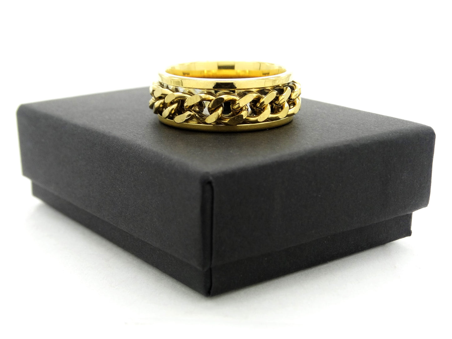 Yellow gold chain ring GIFT BOX