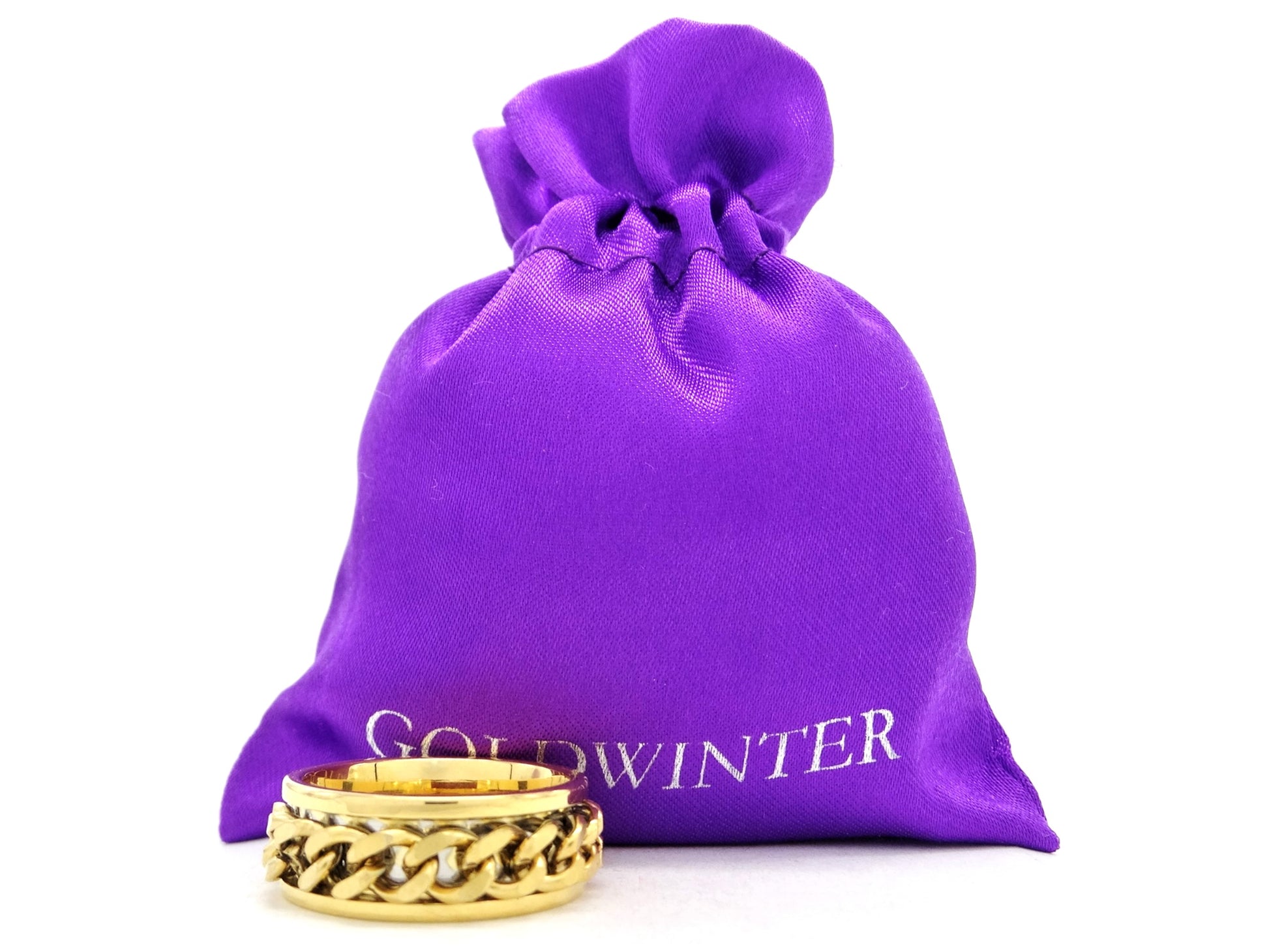 Yellow gold chain ring GIFT BAG
