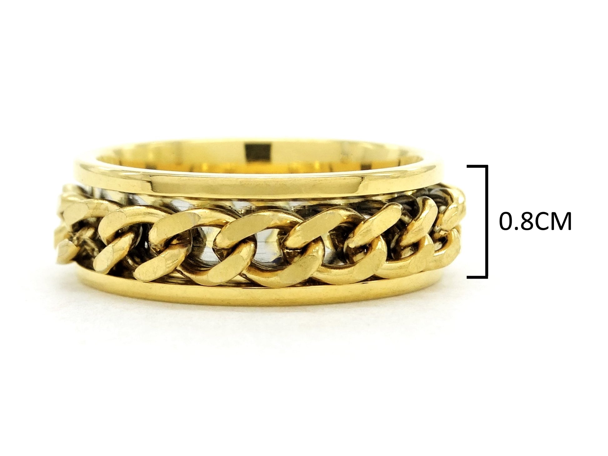 Yellow gold chain ring MEASUREMENT