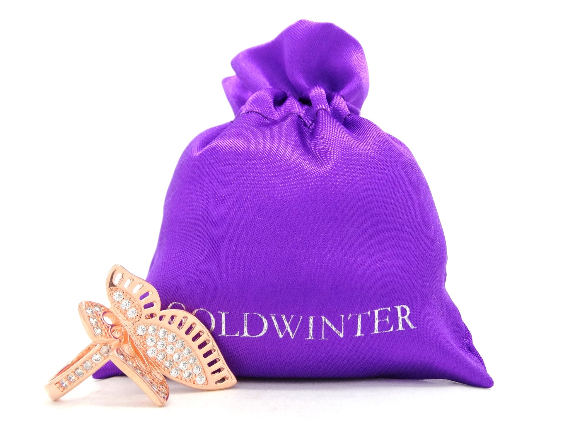 Rose gold butterfly wings ring GIFT BAG