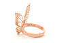 Rose gold butterfly wings ring SIDE