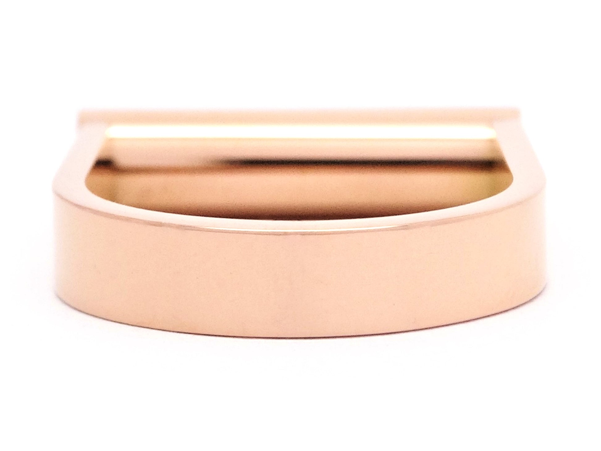 Rose gold round bar ring BACK