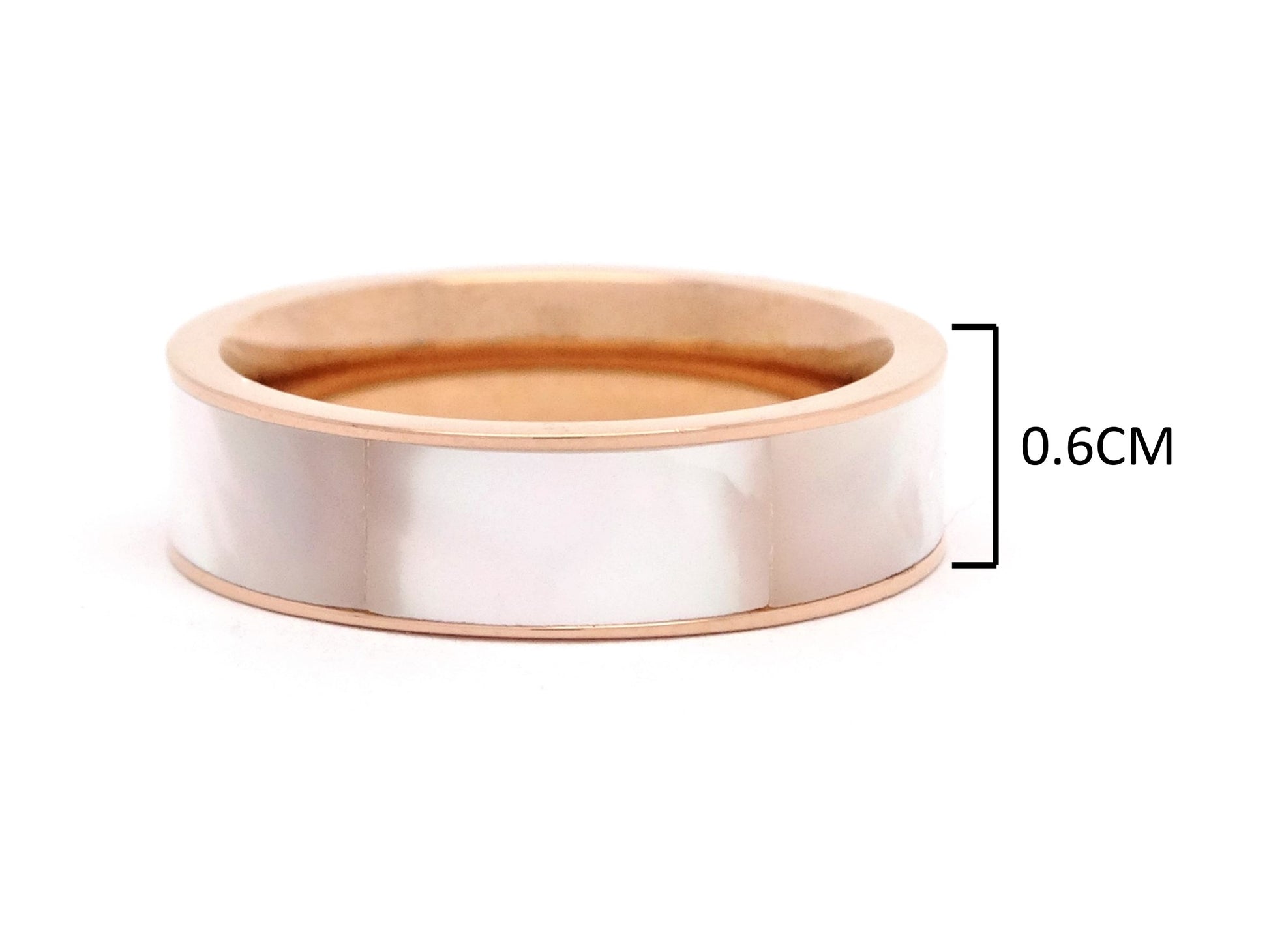 White abalone shell band ring MEASUREMENT